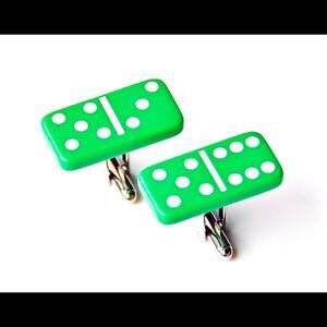 Mini Green Dominoes Cufflinks